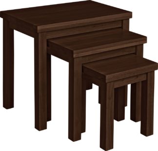 An Image of Argos Home Gloucester Nest of 3 Wooden Tables -Walnut Effect