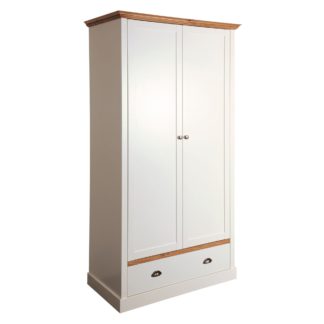 An Image of Sandringham White 2 Door Single Wardrobe White