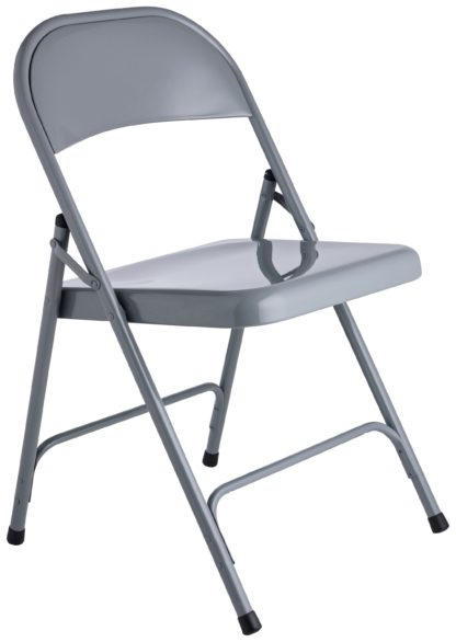 An Image of Habitat Macadam Metal Folding Chair - Grey