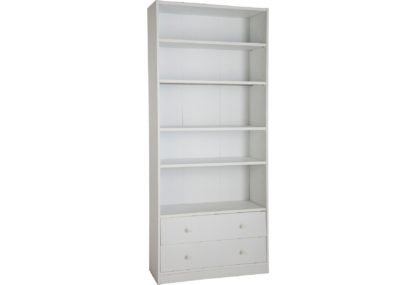 An Image of Habitat Maine 4 Shelves 2 Drawer Bookcase - Grey