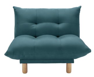 An Image of Habitat Kota Velvet Armchair - Teal