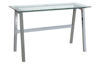 An Image of Habitat Mirano Office Desk - Clear Glass