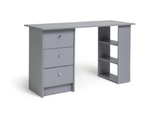 An Image of Habitat Malibu 3 Drawer Office Desk - Grey