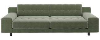 An Image of Habitat Hendricks 4 Seater Velvet Sofa - Sage Green