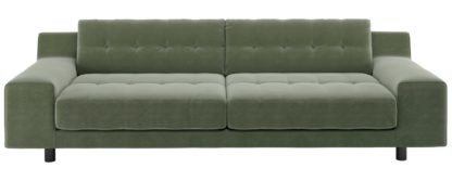 An Image of Habitat Hendricks 4 Seater Velvet Sofa - Sage Green