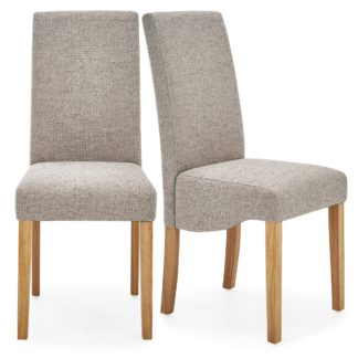 An Image of Ethan Set of 2 Dining Chairs Grey Boucle Grey