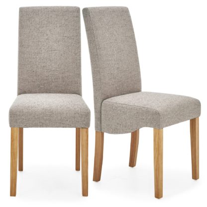 An Image of Ethan Set of 2 Dining Chairs Grey Boucle Grey