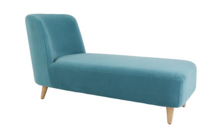 An Image of Habitat Daisy Velvet Chaise Sofa - Teal