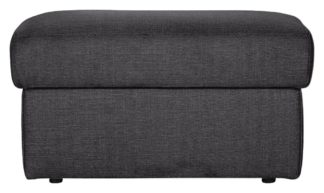 An Image of Argos Home Milano Fabric Storage Footstool - Charcoal