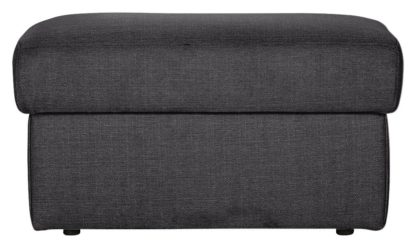 An Image of Argos Home Milano Fabric Storage Footstool - Charcoal