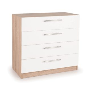 An Image of Hyde 4 Drawer Chest White/Natural