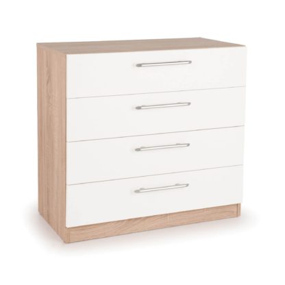 An Image of Hyde 4 Drawer Chest White/Natural