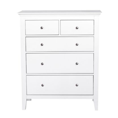 An Image of Lynton White 5 Drawer Chest White