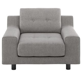 An Image of Habitat Hendricks Grey Fabric Buttoned Armchair
