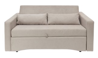 An Image of Habitat Reagan 2 Seater Fabric Sofa Bed - Natural