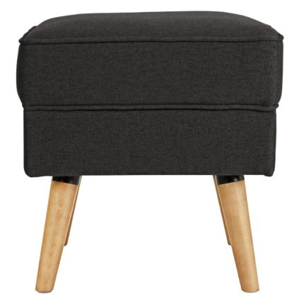 An Image of Habitat Callie Fabric Footstool - Charcoal