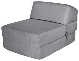 An Image of Habitat Single Cotton Chair Bed - Flint Grey