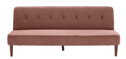 An Image of Habitat Odeon 2 Seater Velvet Sofa Bed - Pink