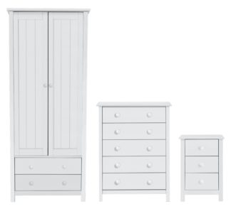 An Image of Habitat Scandinavia 3 Piece 2 Door Wardrobe Set - White