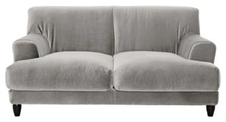 An Image of Habitat Askem 3 Seater Velvet Sofa - Natural