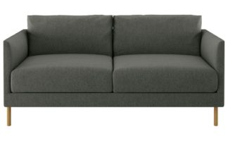 An Image of Habitat Hyde 2 Seater Fabric Sofa - Charcoal