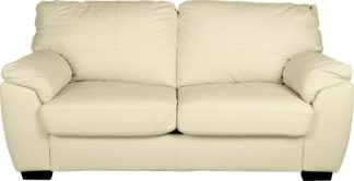 An Image of Argos Home Milano 2 Seater Leather Sofa Bed - Ivory