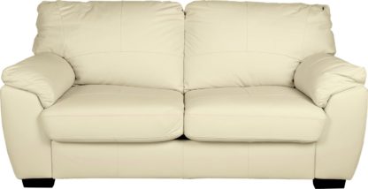 An Image of Argos Home Milano 2 Seater Leather Sofa Bed - Ivory