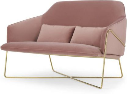 An Image of Stanley 2 Seater Sofa, Velvet Vintage Pink
