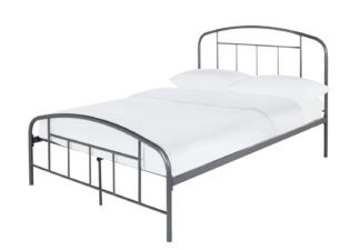 An Image of Habitat Pippa Small Double Metal Bed Frame - Dark Grey