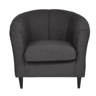 An Image of Habitat Ayres Fabric Tub Chair - Charcoal
