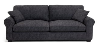 An Image of Habitat Lisbon 4 Seater Fabric Sofa - Charcoal