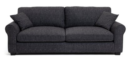 An Image of Habitat Lisbon 4 Seater Fabric Sofa - Charcoal
