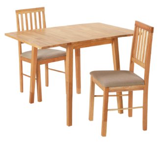 An Image of Argos Home Kendal Solid Wood Extending Table & 2 Chairs