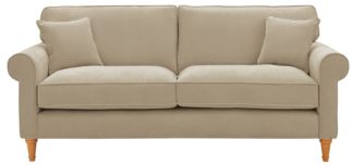 An Image of Habitat William 3 Seater Fabric Sofa - Natural