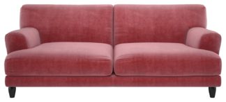 An Image of Habitat Askem 3 Seater Velvet Sofa - dusty rose