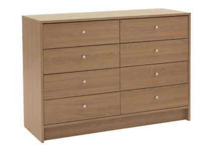 An Image of Habitat Malibu 4 + 4 Drawer Chest - Oak Effect