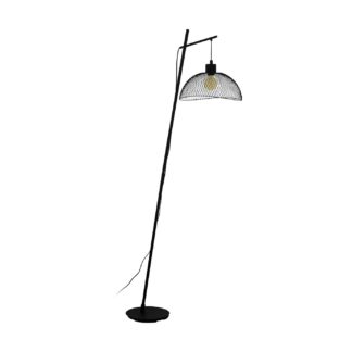 An Image of Eglo Pompeya Mesh Floor Lamp - Black