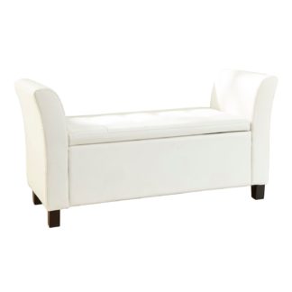 An Image of Verona Faux Leather Window Seat - White White