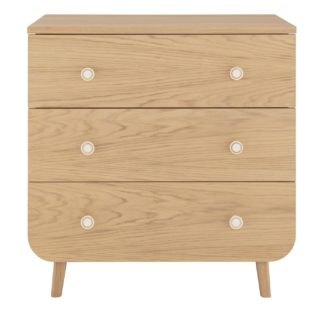 An Image of Habitat Etta 3 Drawer Oak Chest of Drawers