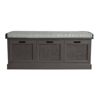 An Image of Lucy Cane Charcoal Storage Bench Dark Grey