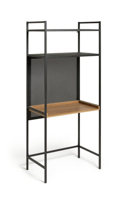 60053966b0b3d479c524ba2a3c892db5b16a25ea7258cdf193f5339e297d4e76.jpg An Image of Habitat Turner 2 Shelf Office Desk - Black