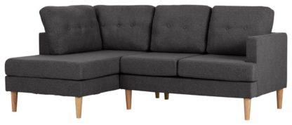 An Image of Habitat Joshua Left Corner Fabric Sofa - Light Grey