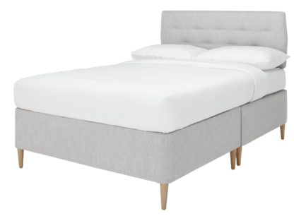 An Image of Argos Home Skandi 800 Pocket Double Divan - Light Grey