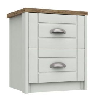 An Image of Kielder 2 Drawer Bedside Table - White