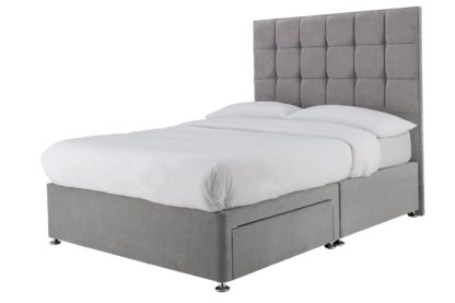 An Image of Forty Winks 2000 Pocket Sprung 2 Drw Double Divan- Seal Grey
