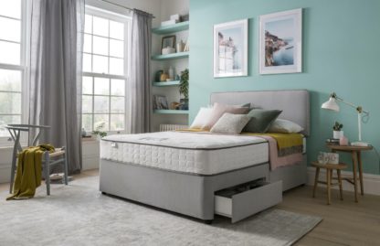 An Image of Silentnight Pavia Comfort 2 Drawer Grey Divan - Double