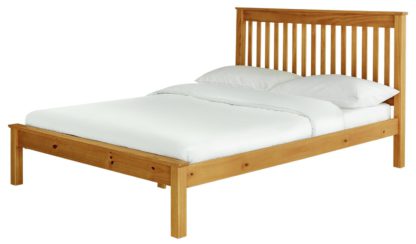 An Image of Habitat Aspley Kingsize Bed Frame - Oak Stain