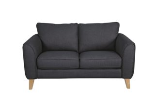 An Image of Habitat Cooper 2 Seater Fabric Sofa - Charcoal