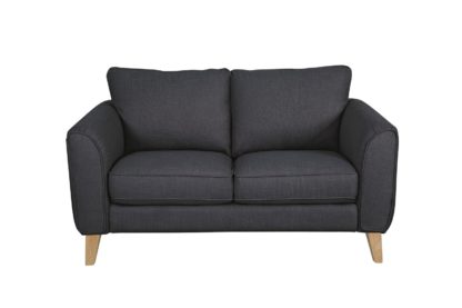 An Image of Habitat Cooper 2 Seater Fabric Sofa - Charcoal