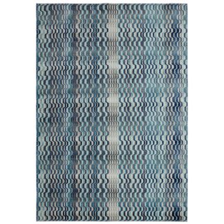 An Image of Asiatic Skye Striped Rectangle Rug - 120x80m - Blue